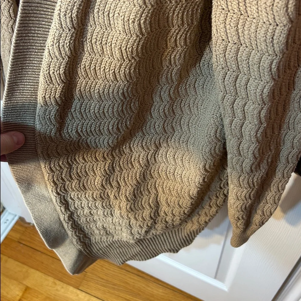 Long tall Sally crocheted tan open cardigan long line Boho size extra large - Picture 4 of 6